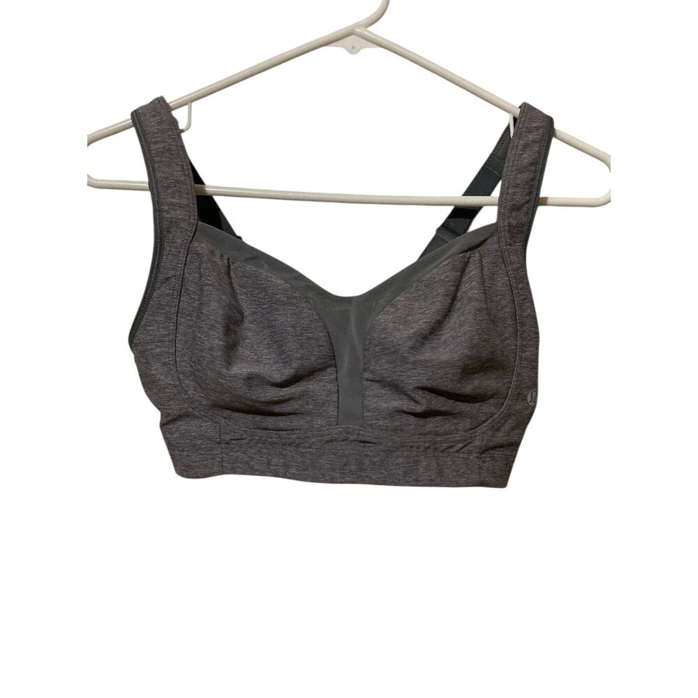 LULULEMON Ta Ta‎ Tamer Bra 34D Gray Adjustable Straps Wirefree